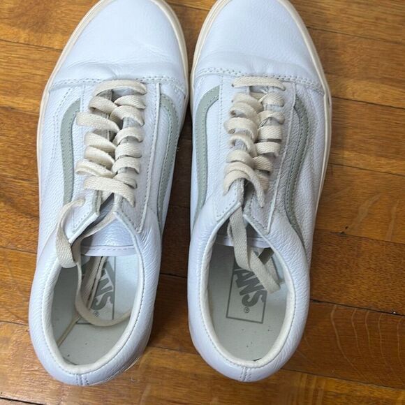 Vans Old Skool sneakers in vintage white with gray pop Size 7.5 Men 9 Women Unis - Picture 3 of 9